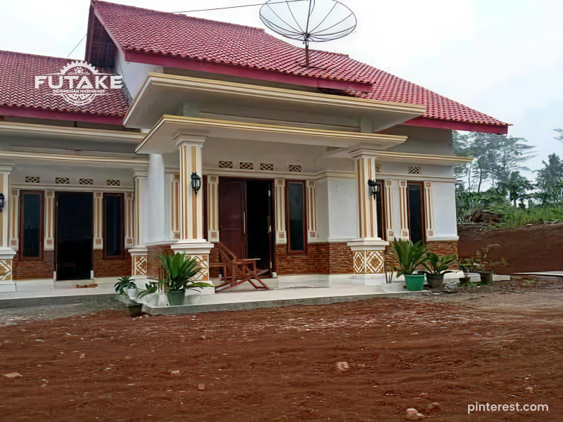 Kombinasi atap pelana dan dak beton pada rumah modern