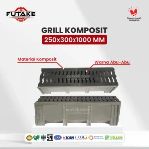 dimensi Grill Drainase Komposit 250 Mm x 300 Mm