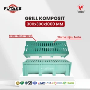 dimensi Grill Drainase Komposit 300 Mm x 300 Mm