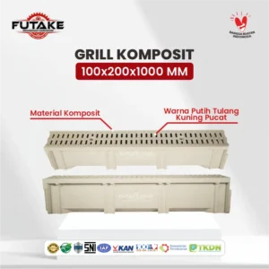 dimensi grill drainase komposit 100x200 mm