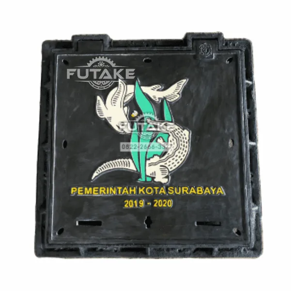 Manhole Cover Kota Surabaya Motif Hiu, Buaya dan Daun Semanggi