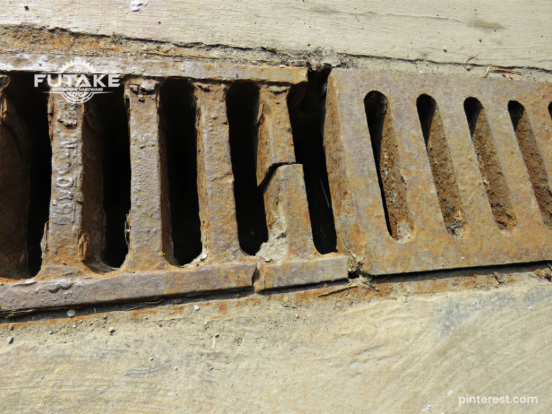 penutup drainase pada jalan yang harus menahan beban kendaraan