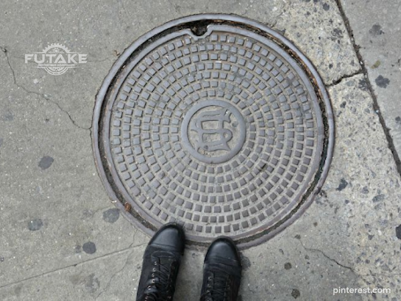 tutup manhole cover besi cor kuat untuk jalan raya lalu lintas berat