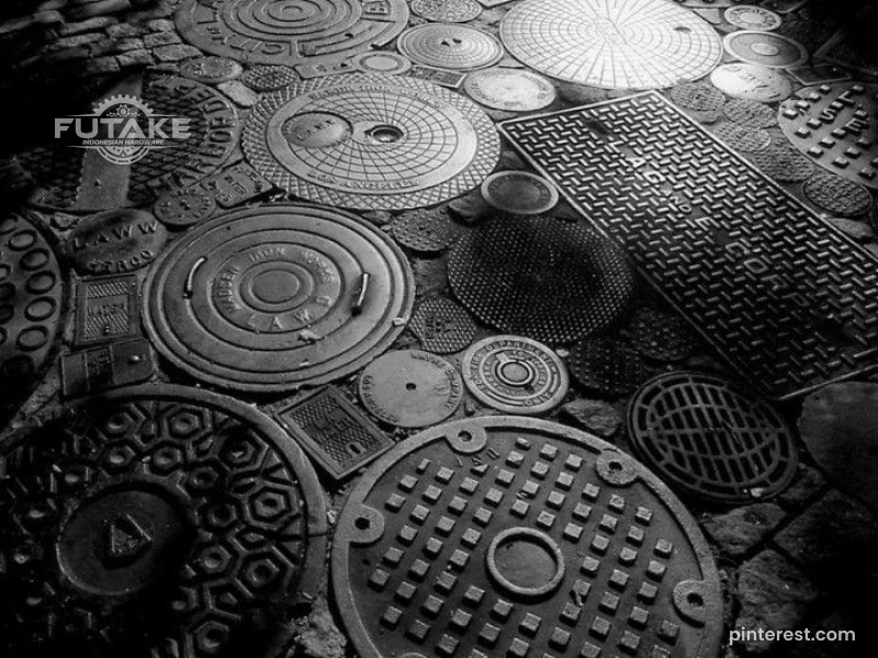 Manhole jalan raya dengan berbagai ukuran 